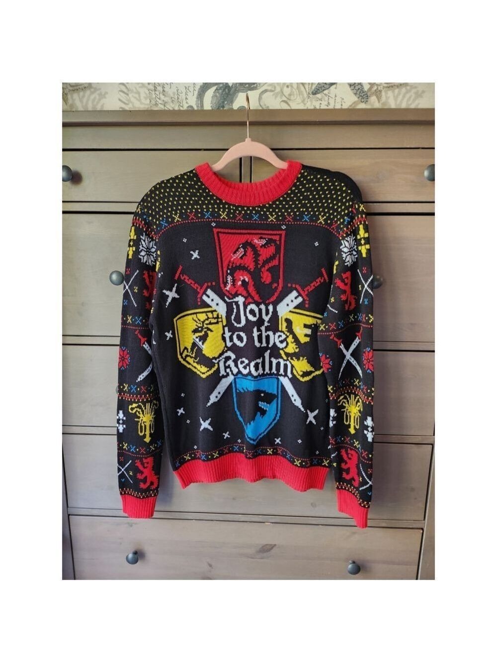 Game of Thrones Ugly Christmas Sweater JOY TO THE REALM SIZE MEDIUM